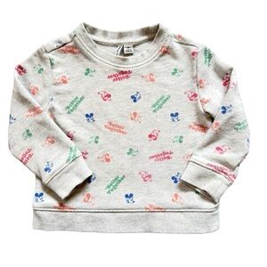 Disney x Janie and Jack Better Together Mickey Sweatshirt Gray Boy Girl 2T
